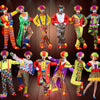 Holiday Variety Funny Clown Costumes Christmas Adult Woman Man Joker Costume Cosplay Party Dress Up Clown Clothes Suit Costume
