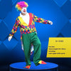 Holiday Variety Funny Clown Costumes Christmas Adult Woman Man Joker Costume Cosplay Party Dress Up Clown Clothes Suit Costume