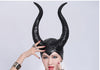 trendy Genuine latex maleficent horns adult women halloween party costume jolie cosplay headpiece hat -Free shipping