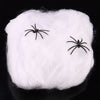 Halloween Scary Party Scene Props White Stretchy Cobweb Spider Web Horror Halloween Decoration For Bar Haunted House