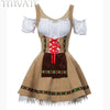 Fashion Oktoberfest Beer Girl Costume Maid Wench Germany Bavarian Short Sleeve Fancy Dress Dirndl For Adult Women