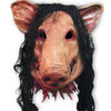 Saw Pig Head Scary Masks Novelty Halloween Mask With Hair Halloween Mask Caveira Cosplay Costume Latex Festival Supplies