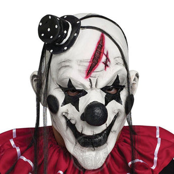Faroot Deluxe Horrible Scary Clown Mask Adult Men Latex White Hair Halloween Clown Evil Killer Demon Clown Mask
