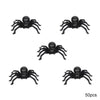 50pcs 2*1.4cm Plastic Black Spider Halloween Decoration Festival Supplies Funny Prank Toys Decoration Realistic Prop