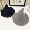 Along the sheep wool cap knitting fisherman hat qiu dong Female fashion witch pointed basin bucket hat accessories