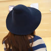 Along the sheep wool cap knitting fisherman hat qiu dong Female fashion witch pointed basin bucket hat accessories