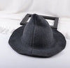 Along the sheep wool cap knitting fisherman hat qiu dong Female fashion witch pointed basin bucket hat accessories