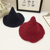 Along the sheep wool cap knitting fisherman hat qiu dong Female fashion witch pointed basin bucket hat accessories