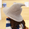 Along the sheep wool cap knitting fisherman hat qiu dong Female fashion witch pointed basin bucket hat accessories