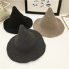Along the sheep wool cap knitting fisherman hat qiu dong Female fashion witch pointed basin bucket hat accessories