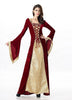 Medieval Dress Robe Women Renaissance Dress Princess Queen Costume Velvet Court Maid Halloween Costume Vintage Hooded Gown