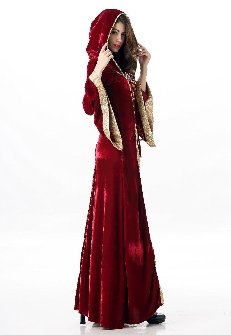 velvet medieval dress Medieval Dress Robe Women Renaissance Dress Princess Queen Costume Vel – halloweenforu