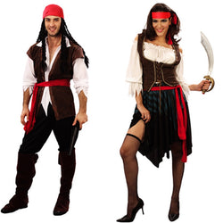 captain pirates caribbean Jack Sparrow Pirate fantasia Adult Cosplay Fancy Dress Carnival Halloween Cosplay Costume Women Men