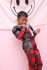 superhero cosplay Muscle deadpool halloween costumes for kids girls boys children with mask onesie red Carnival avengers Fancy