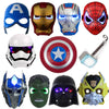 LED Mask Super hero Hulk/American captain/Iron Man/Spiderman/Batman Crazy Rubber Party Halloween Costume Mask Children &Adult
