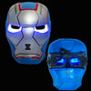 LED Mask Super hero Hulk/American captain/Iron Man/Spiderman/Batman Crazy Rubber Party Halloween Costume Mask Children &Adult
