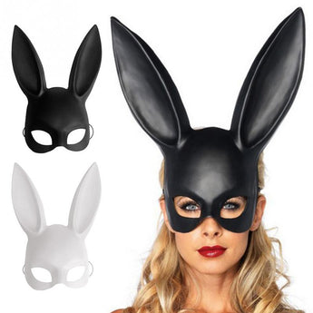 Fashion PVC Women Girl Party Cosplay Rabbit Ears Mask Sexy Long Ears Carnival Mask Halloween