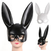 Fashion PVC Women Girl Party Cosplay Rabbit Ears Mask Sexy Long Ears Carnival Mask Halloween