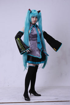 Vocaloid Miku Hatsune Cosplay Costume kit Japanese Mid Dress 10 pcs Set hatsune Miku Cosplay Without Wig Halloween