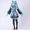 Vocaloid Miku Hatsune Cosplay Costume kit Japanese Mid Dress 10 pcs Set hatsune Miku Cosplay Without Wig Halloween
