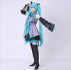 Vocaloid Miku Hatsune Cosplay Costume kit Japanese Mid Dress 10 pcs Set hatsune Miku Cosplay Without Wig Halloween