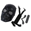 Airsoft Mask Skull Full Protective Mask Military - Black