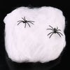 Halloween Scary Party Scene Props White Stretchy Cobweb Spider Web Horror Halloween Decoration For Bar Haunted House