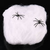 Halloween Scary Party Scene Props White Stretchy Cobweb Spider Web Horror Halloween Decoration For Bar Haunted House