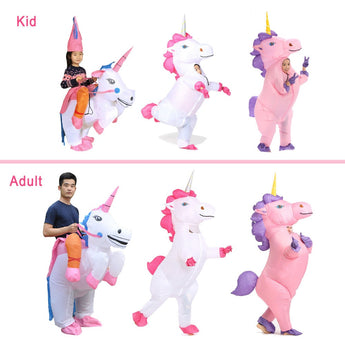 Inflatable  Unicorn Costumes Carnaval Princess Outfit Purim Party Fancy Dress Halloween Costumes for Kids Women Men Adult