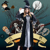 Gothic Halloween Mesh Dresses Women 2018 New Winter Witch Cosplay Costumes Hat Trendy Girls Theme Party Classic Pleated Dress