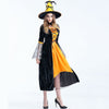 Gothic Halloween Mesh Dresses Women 2018 New Winter Witch Cosplay Costumes Hat Trendy Girls Theme Party Classic Pleated Dress